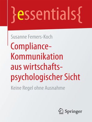 cover image of Compliance-Kommunikation aus wirtschaftspsychologischer Sicht